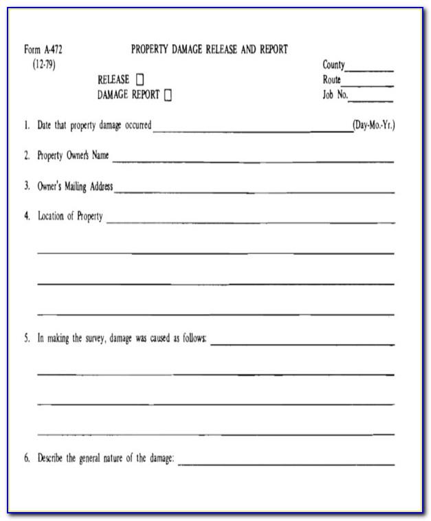 Property Damage Release Form Template