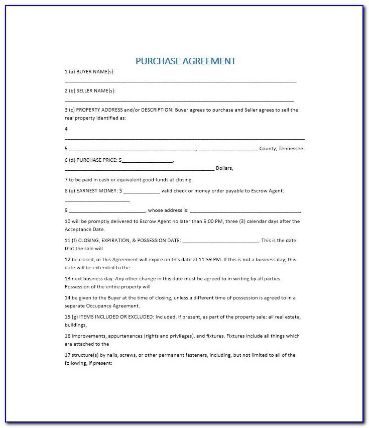 Property Sale Contract Example