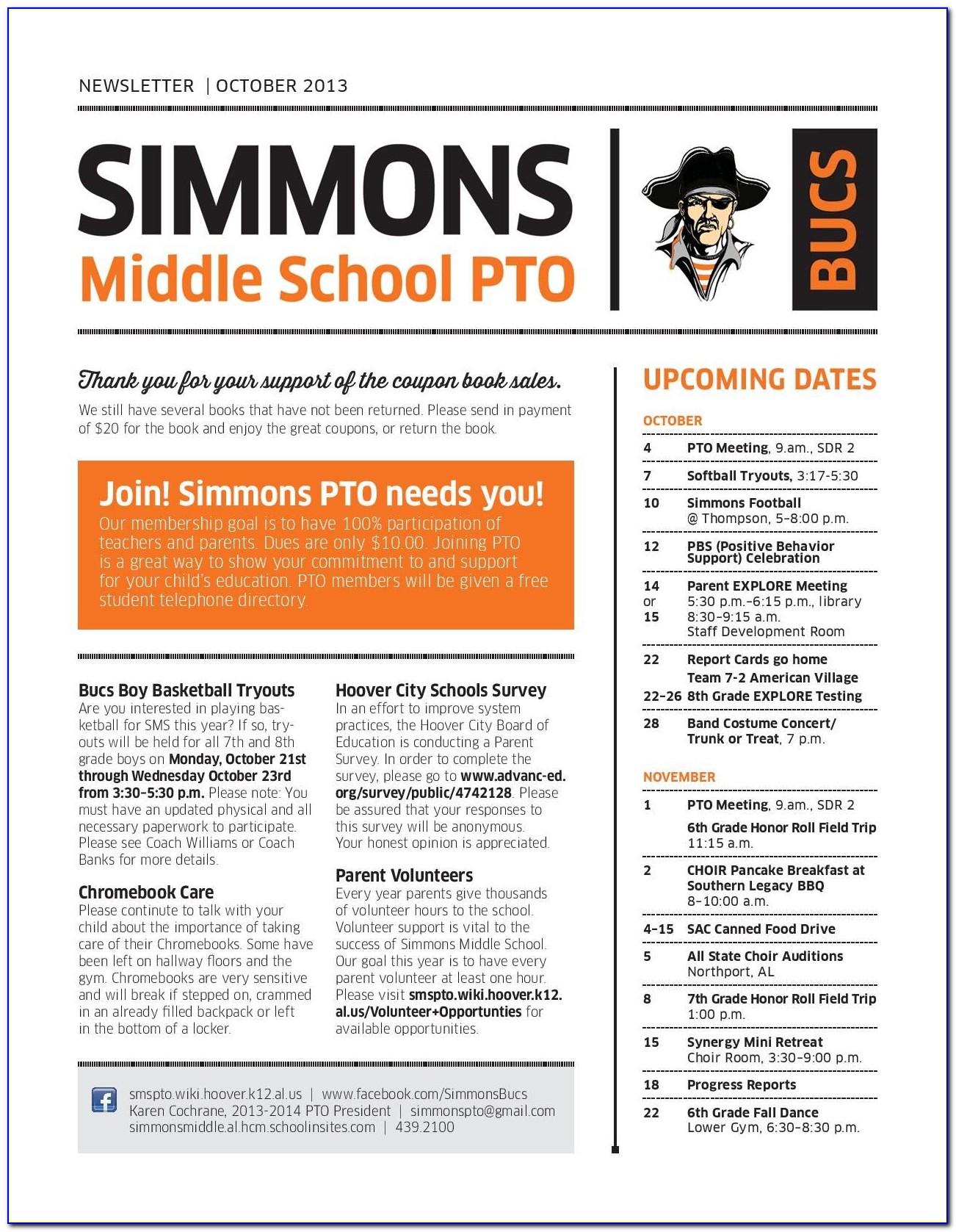 Pta Newsletter Templates In Word