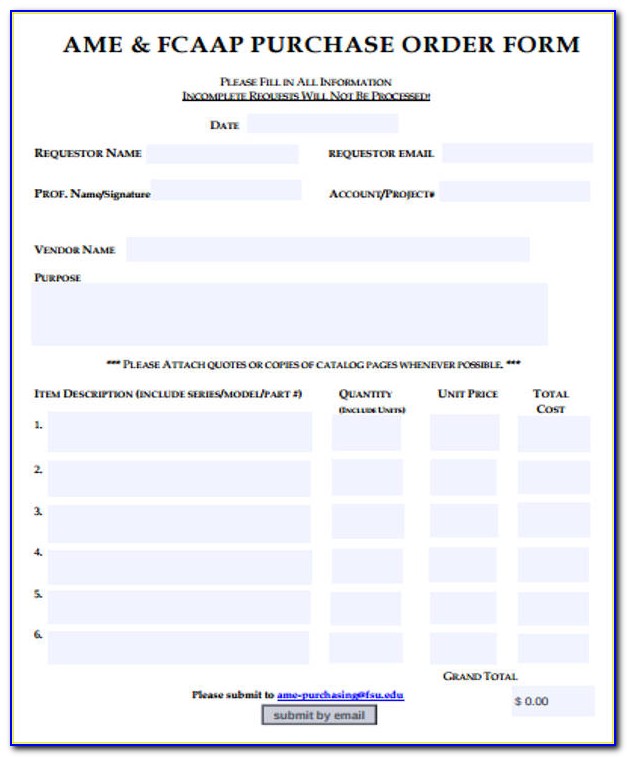 Purchase Order Requisition Form Doc