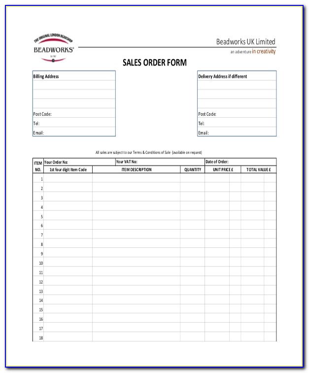 Purchase Order Requisition Form Excel