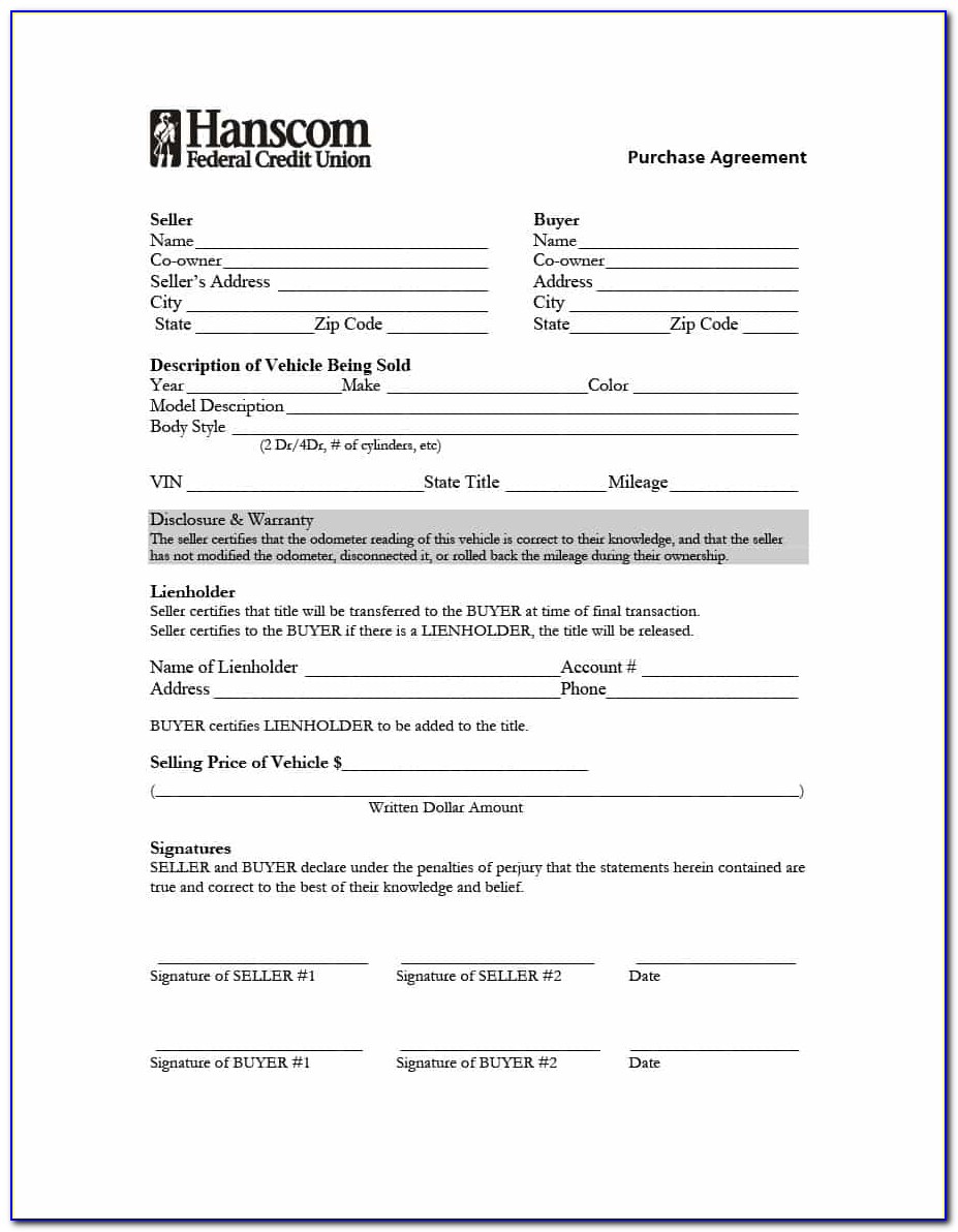 Purchase Sale Agreement Template Real Estate