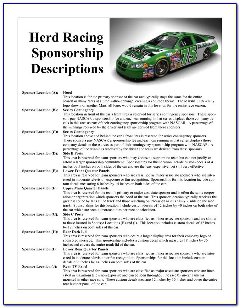 Race Team Sponsorship Proposal Template