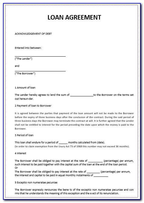 Rate Lock Agreement Form