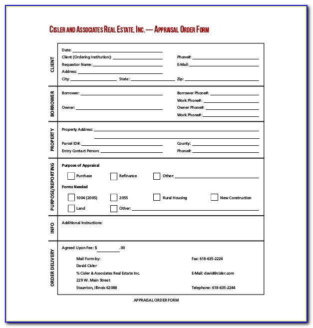 Real Estate Appraisal Forms