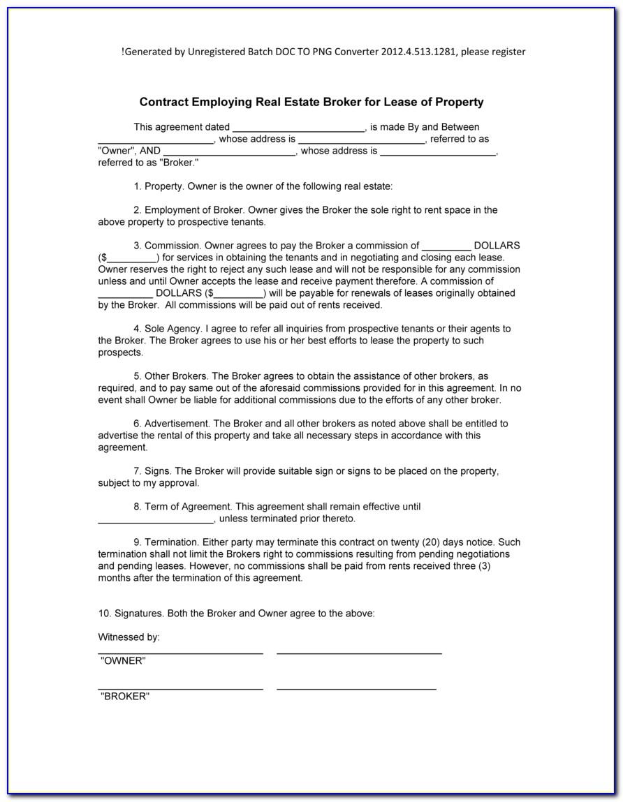 Real Estate Commission Agreement Form Free