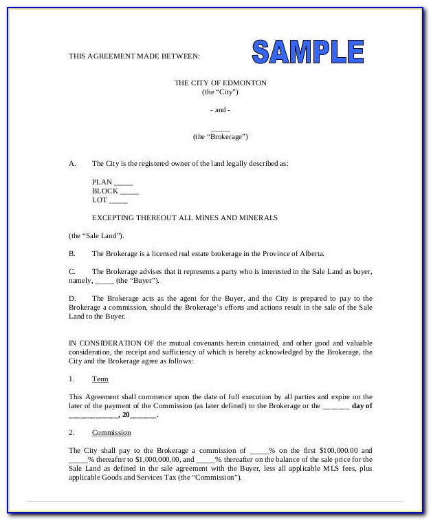 Real Estate Commission Agreement Template