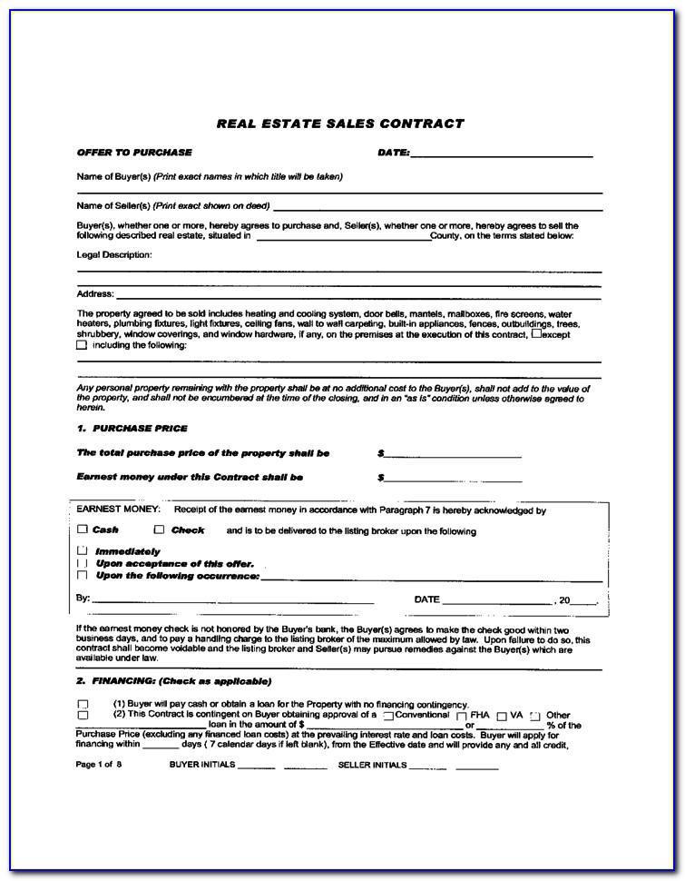 Real Estate Contract Forms Free
