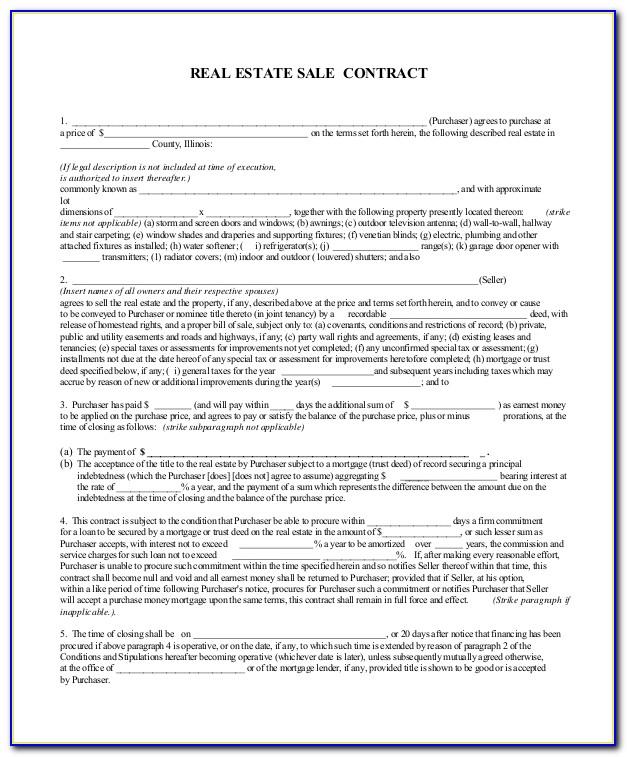 Residential Property Sales Contract Template