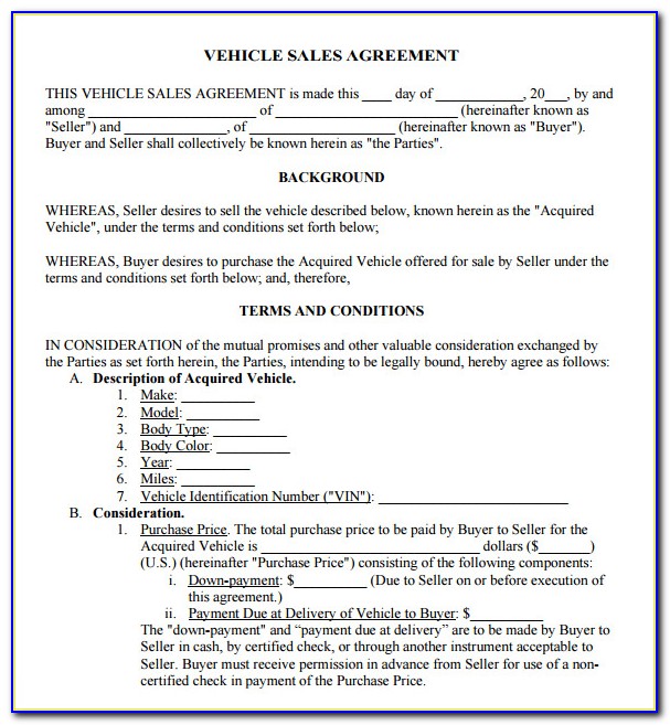 Sale Purchase Agreement Format