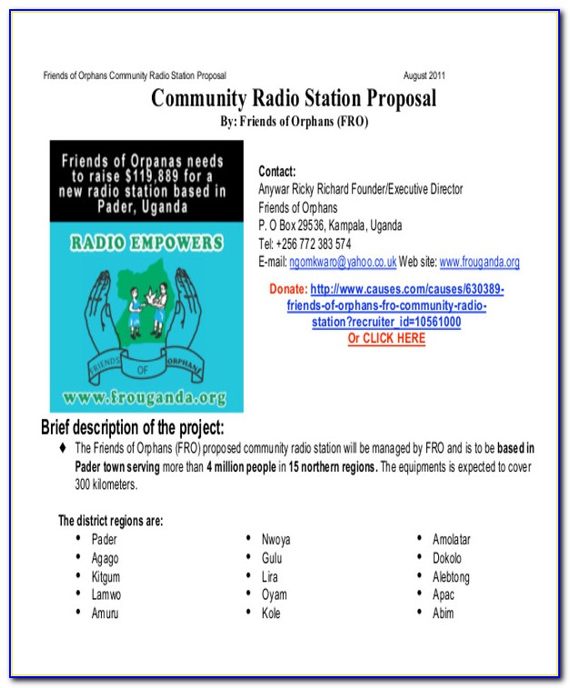 Sample Radio Advertising Proposal Letter