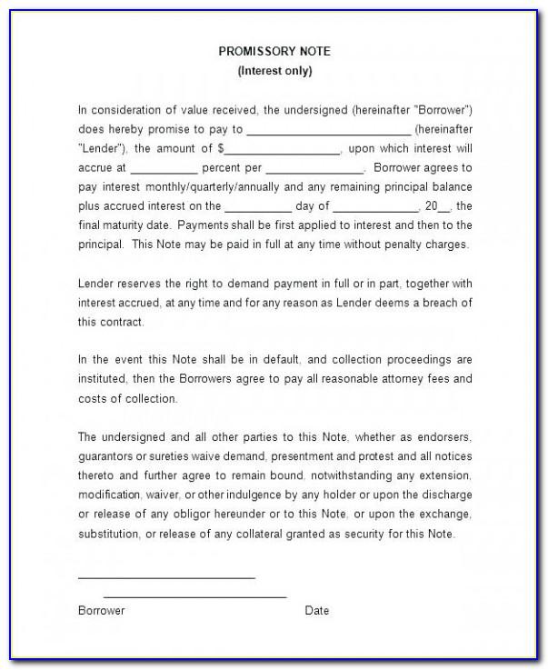 Secured Promissory Note Word Template