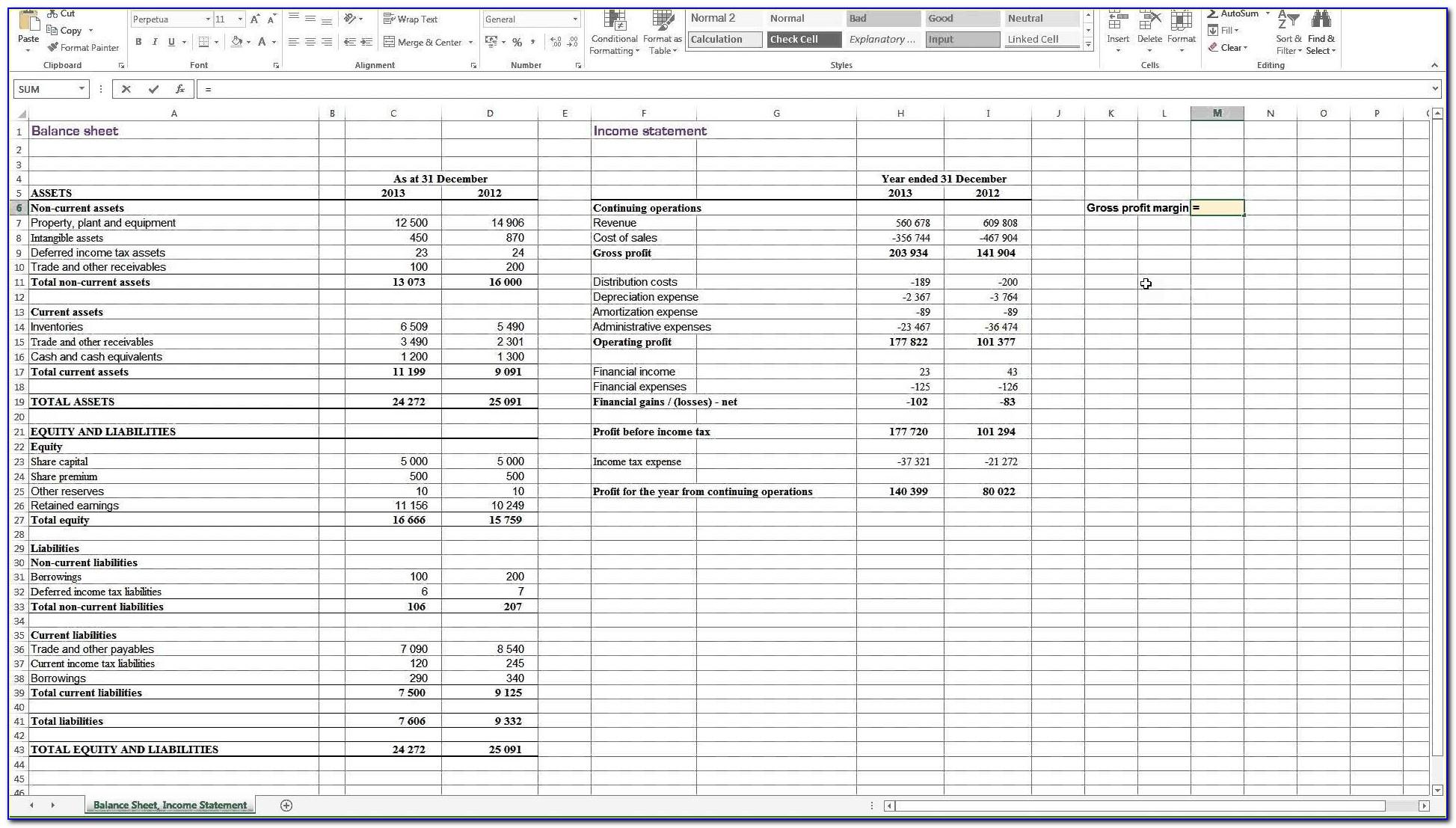 Trading Profit And Loss Account And Balance Sheet Example Pdf