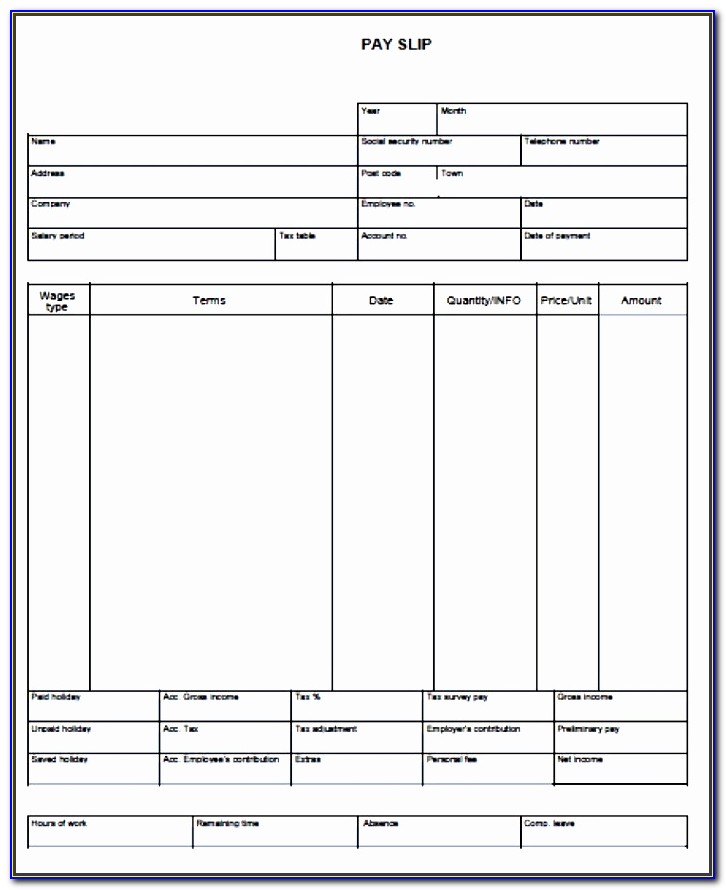Blank Payroll Check Template Free