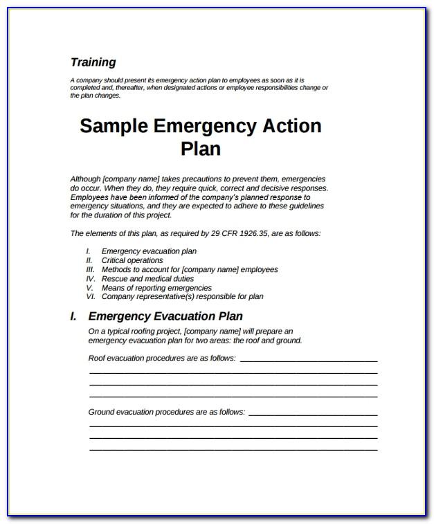 Cal Osha Emergency Action Plan Sample