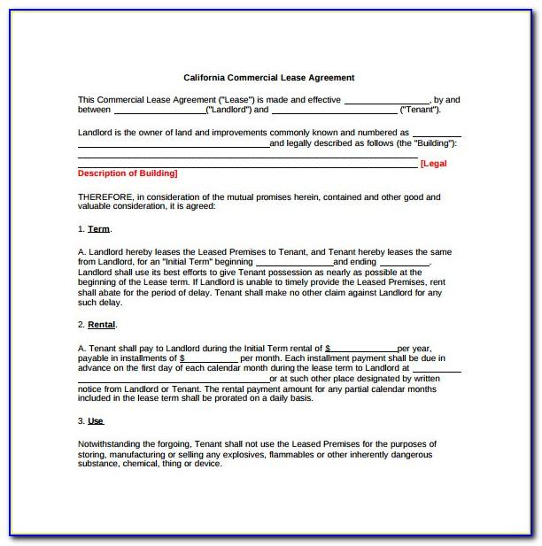 Commercial Lease Agreement Template Free Download South Africa