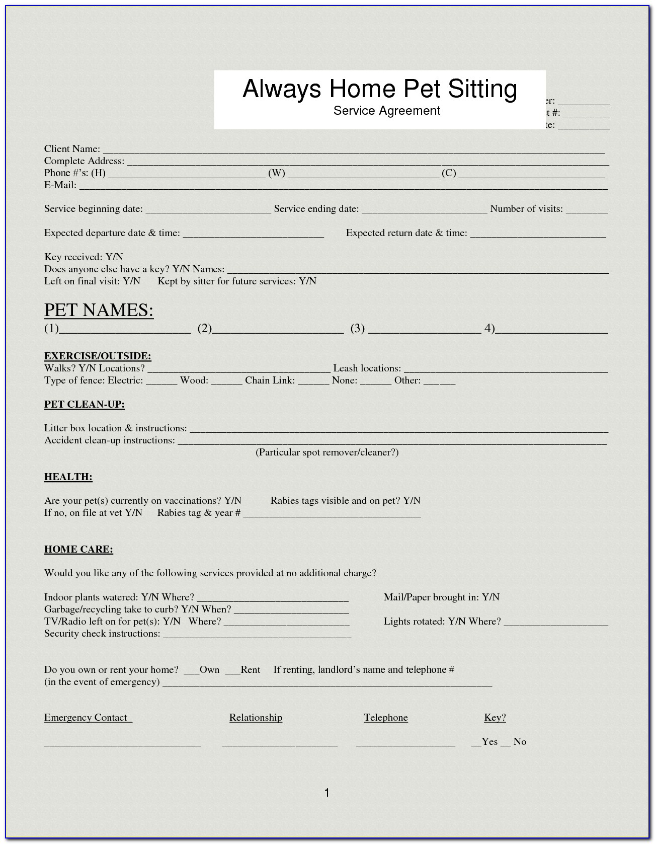 Dog Walking And Pet Sitting Contract Template Uk