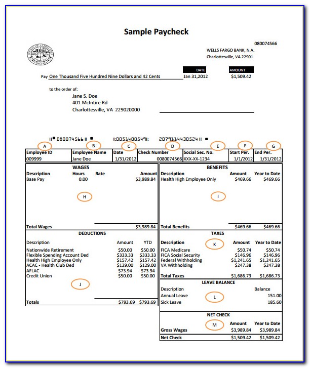 Employee Pay Stub Template Free