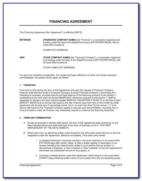 Free Auto Owner Finance Contract Template