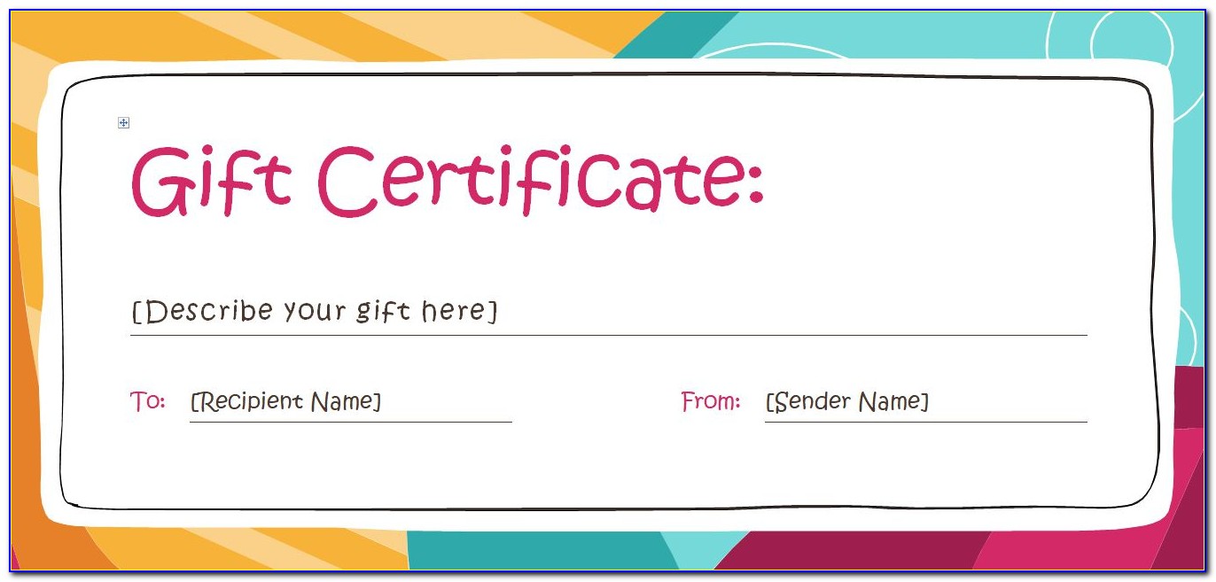 Free Custom Gift Certificate Template
