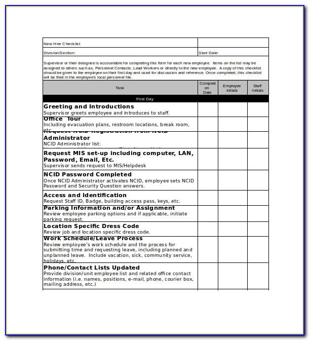 Free New Employee Onboarding Checklist Template Excel Template Hot