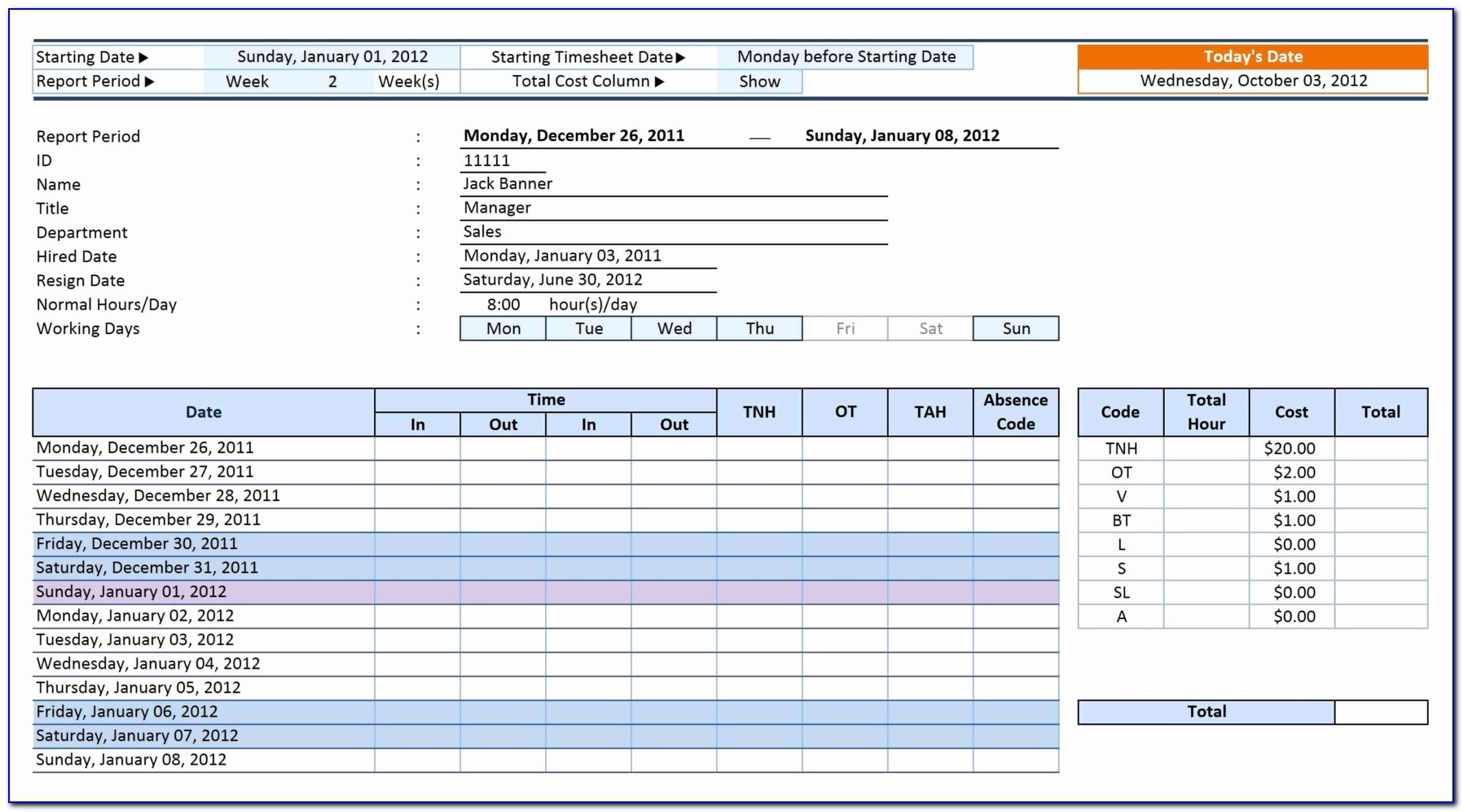 Free Excel Payroll Template Canada