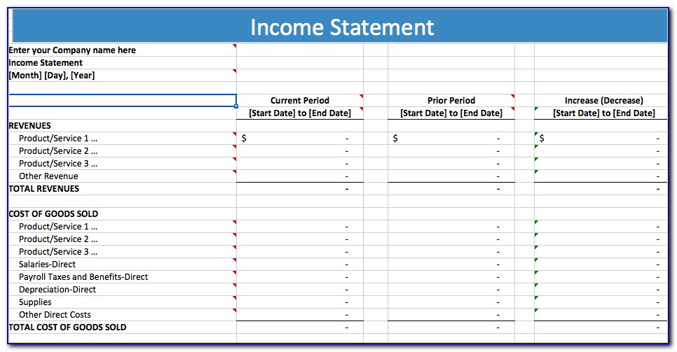 Free Personal Income And Expense Statement Template