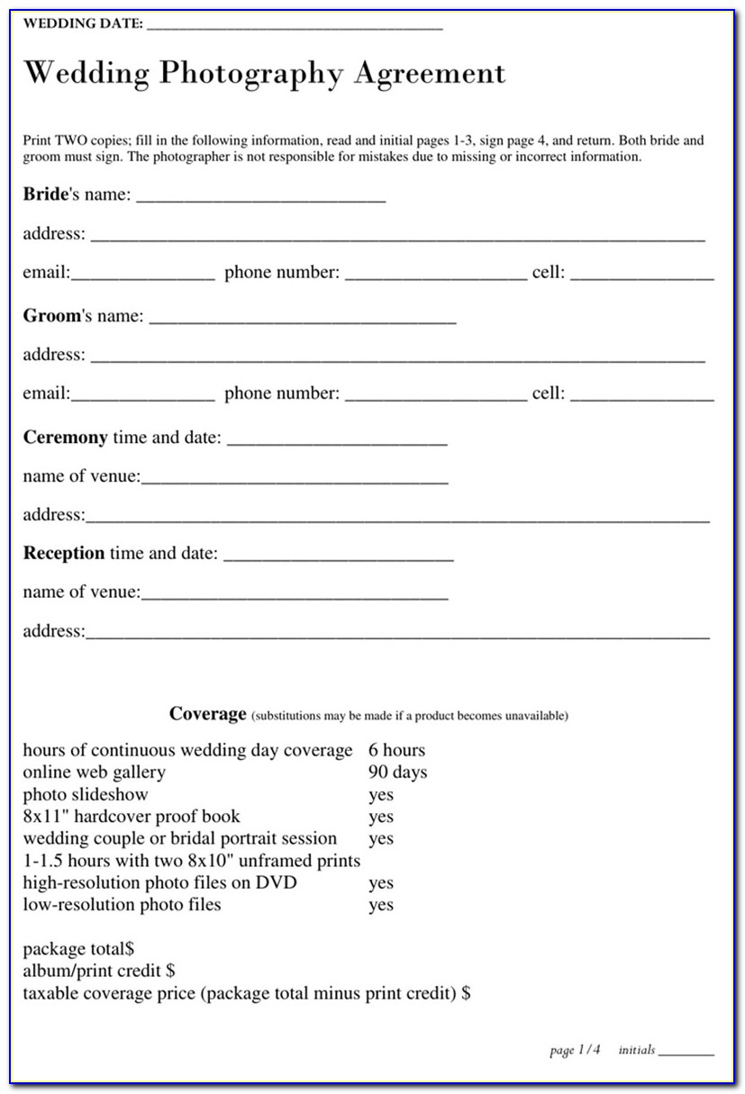 Free Photography Contract Template Uk