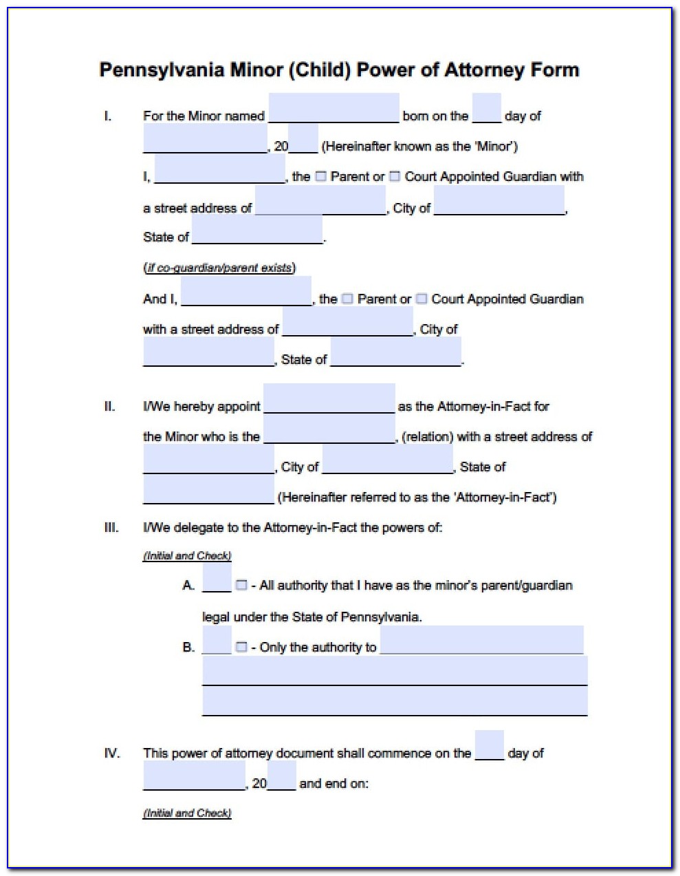 Free Power Of Attorney Form Templates
