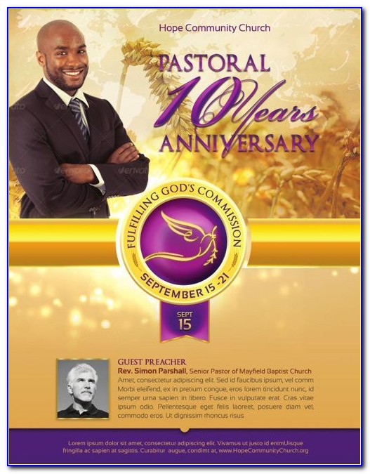 Free Printable Pastor Anniversary Program Template