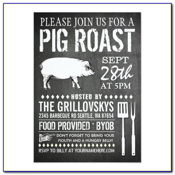 Hog Roast Party Invitation Template
