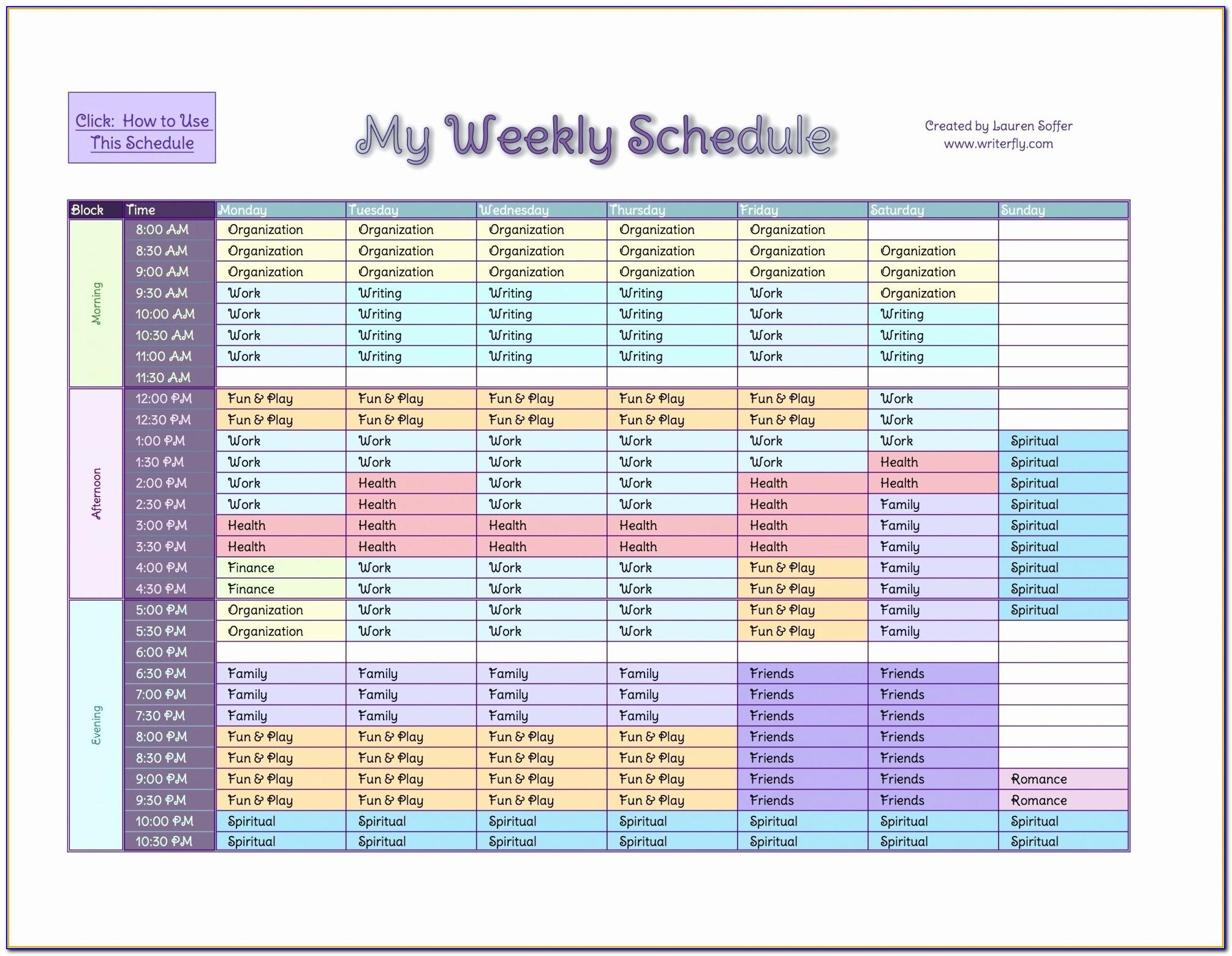 Meal Planner Template For Excel
