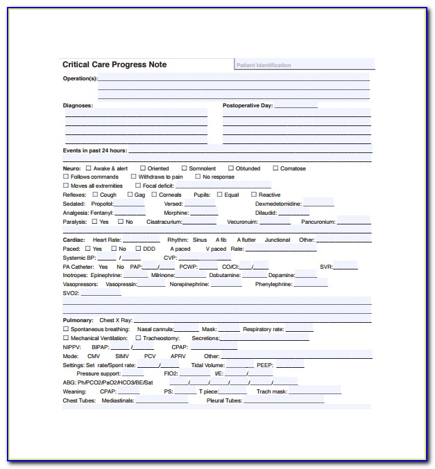 Medical Progress Note Template Free