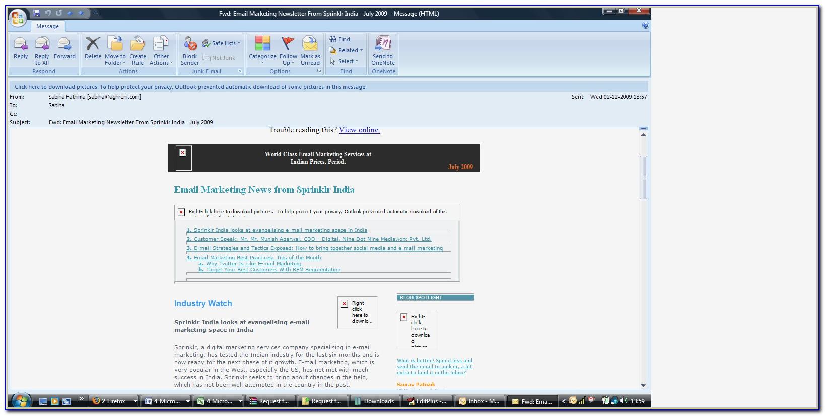 Microsoft Outlook E Newsletter Templates