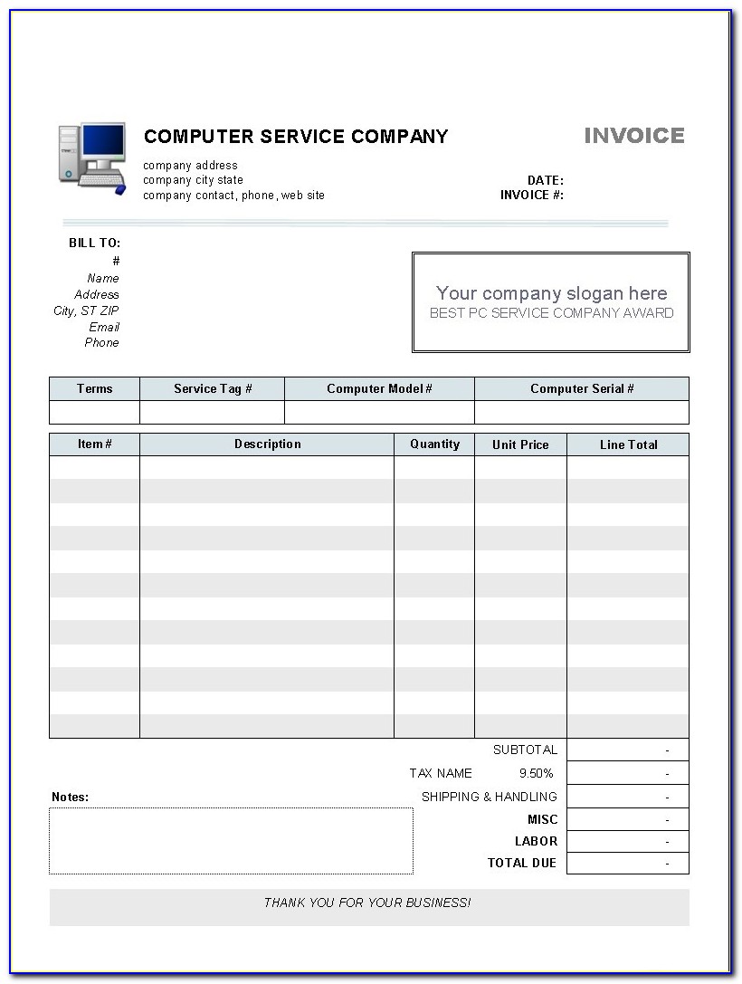 Office 2007 Template Invoice