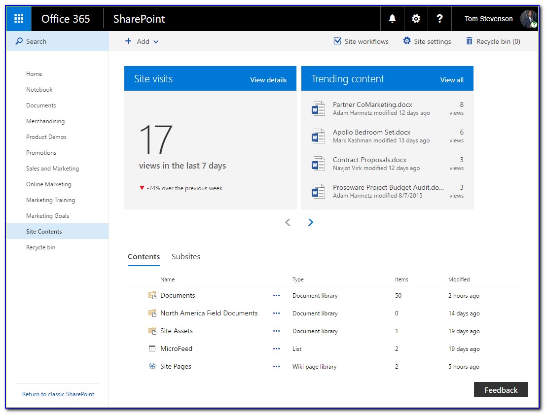 Office 365 Sharepoint Template Library