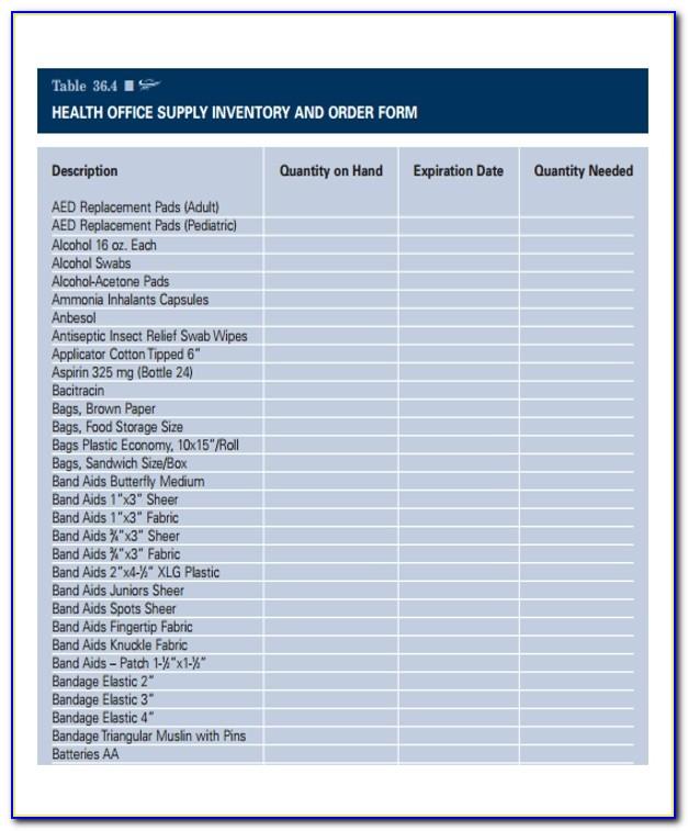 Office Equipment Inventory Checklist