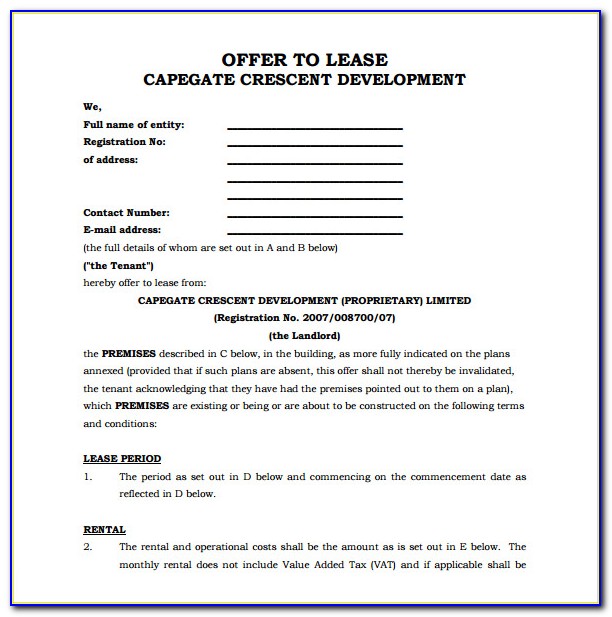 Office Space Lease Agreement Doc