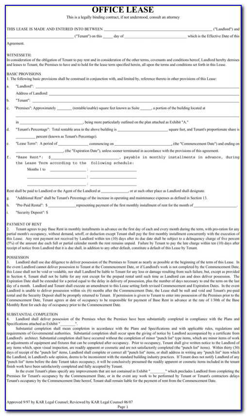 Office Space Lease Contract Template