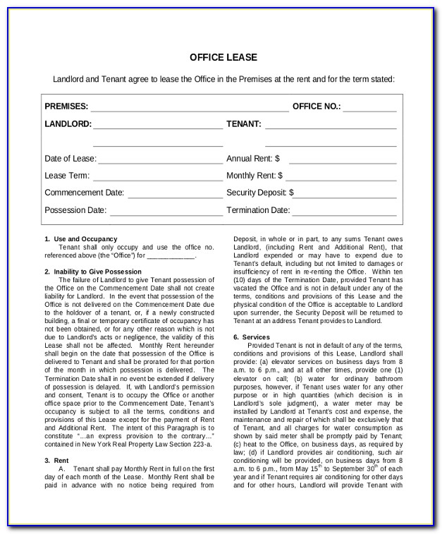 Office Space Sharing Agreement Template
