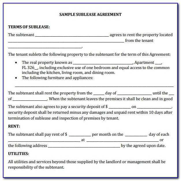 Office Sublet Agreement Template