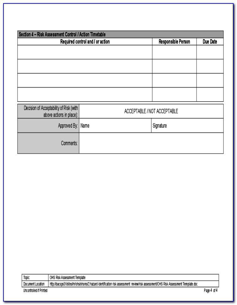 Ohs Risk Analysis Template