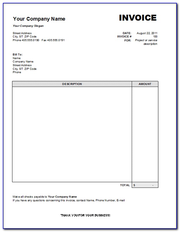 Online Invoice Template Uk Free