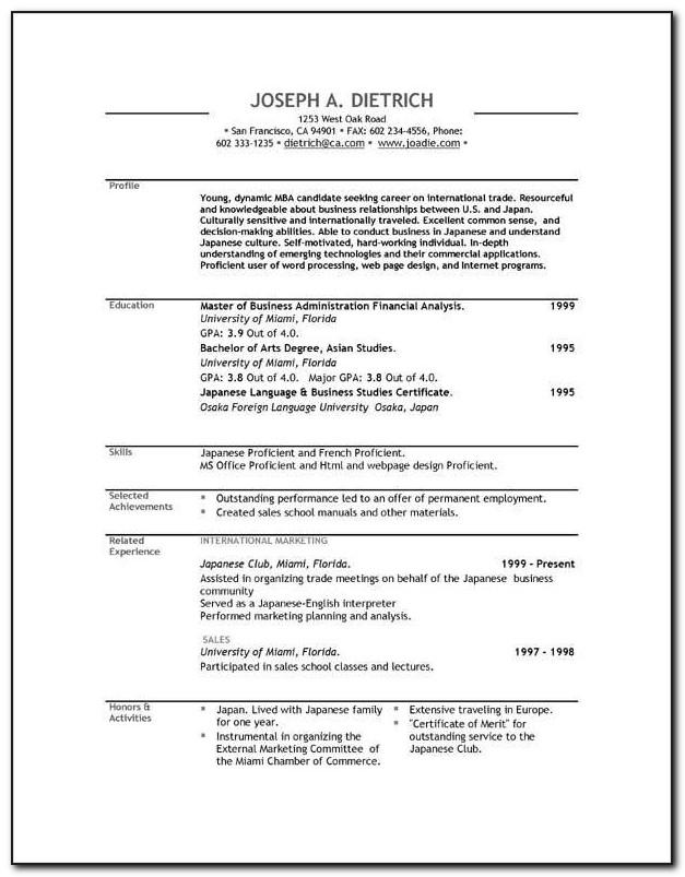 Online Printable Resume Templates