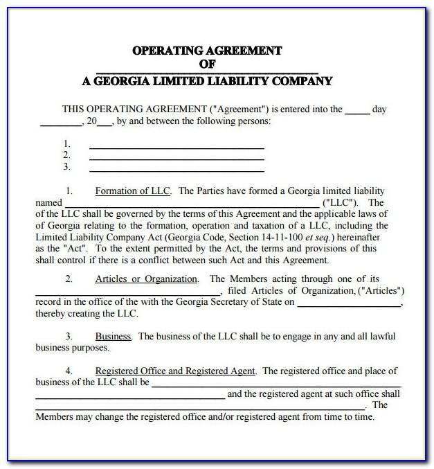 Operating Agreement For Llc Ohio Template