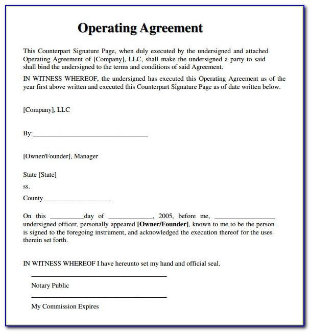 Operating Agreement Llc Ohio Template