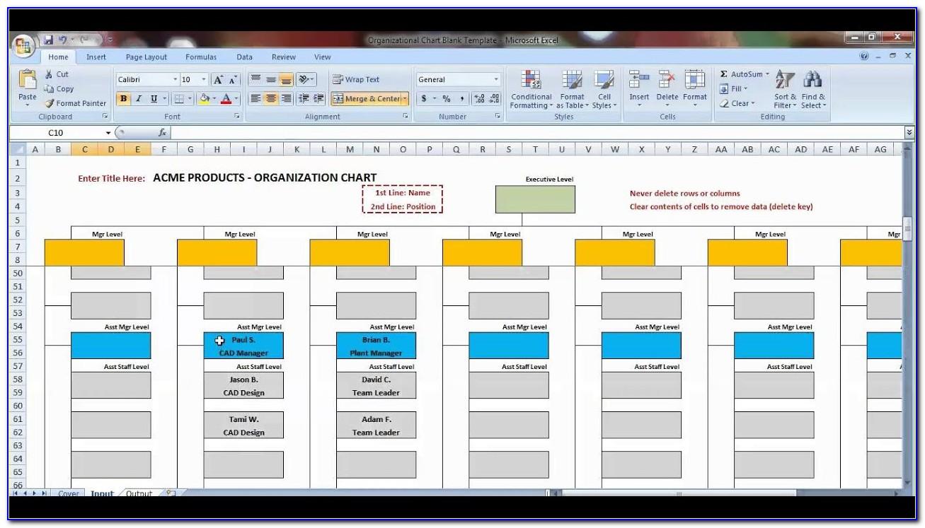 Organizational Chart Template Excel 2013