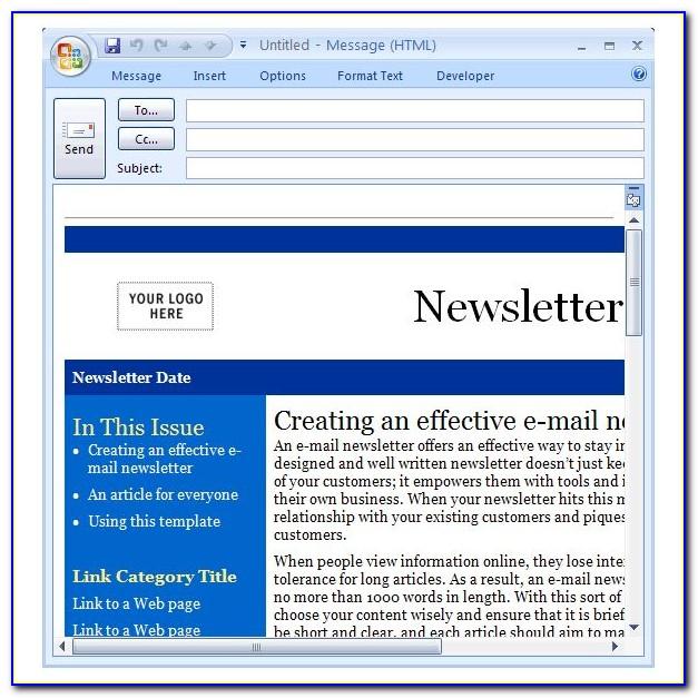 Outlook Newsletter Template Download