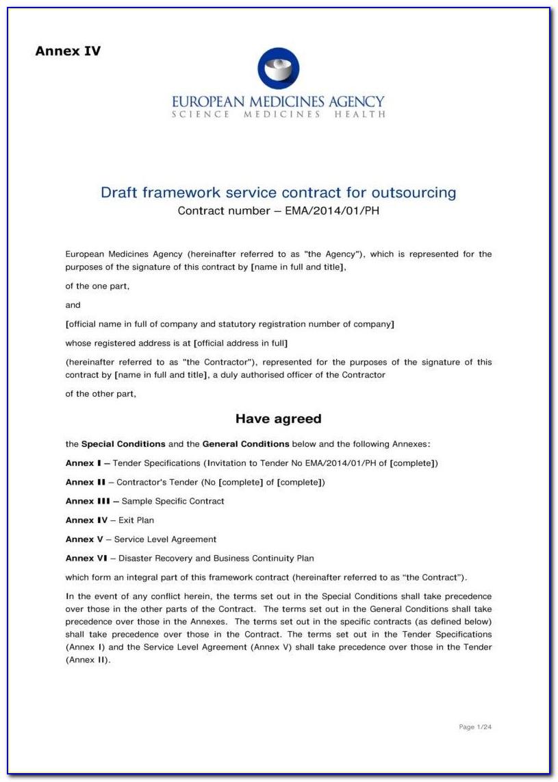 Outsourcing Agreement Template South Africa
