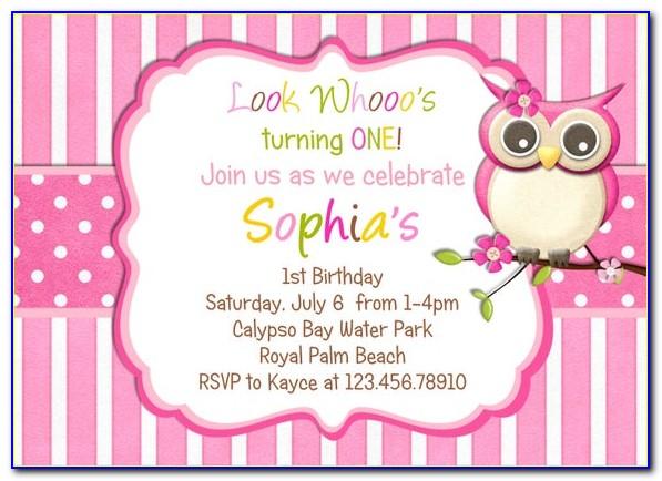 Owl Birthday Invitations Template Free